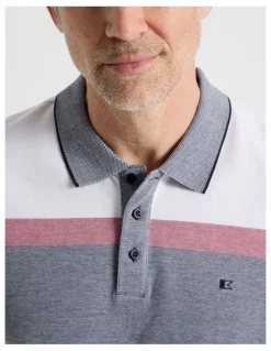 Regatta Birdseye Chest Stripe Polo in Navy