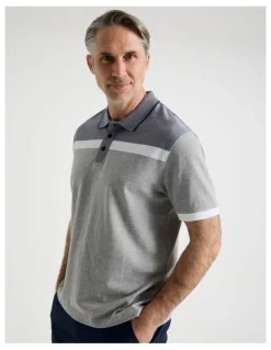 Regatta Birdseye Chest Stripe Polo in Grey