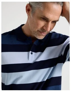 Regatta Birdseye Multi Stripe Polo in Navy