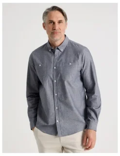 Regatta Chambray Long Sleeve Shirt in Light Blue