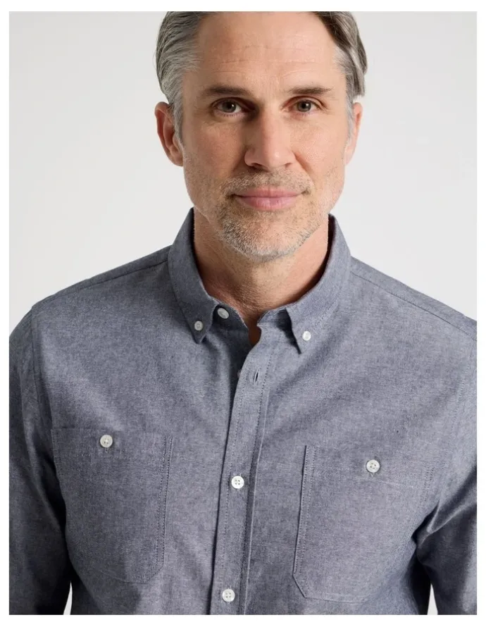 Regatta Chambray Long Sleeve Shirt in Light Blue