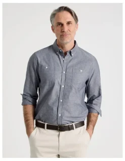 Regatta Chambray Long Sleeve Shirt in Light Blue