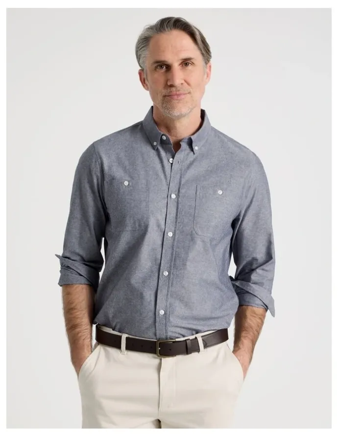 Regatta Chambray Long Sleeve Shirt in Light Blue