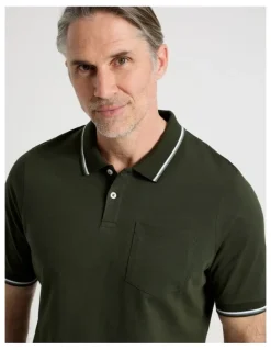 Regatta Contrast Tipping Jersey Polo in Khaki