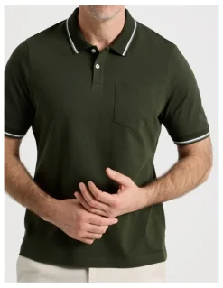 Regatta Contrast Tipping Jersey Polo in Khaki
