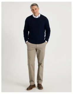 Regatta Crew Neck Cable Knit in Navy