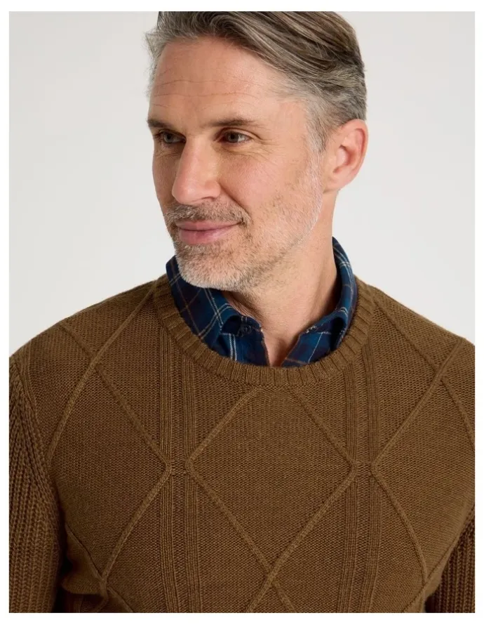 Regatta Crew Neck Cable Knit in Camel