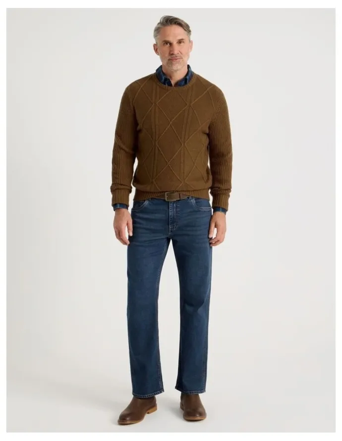 Regatta Crew Neck Cable Knit in Camel