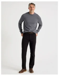 Regatta Crew Neck Cotton Cashmere Blend Knit in Grey