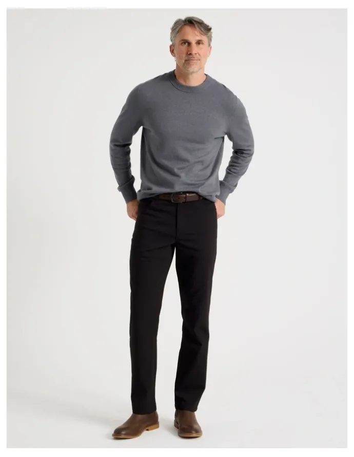 Regatta Crew Neck Cotton Cashmere Blend Knit in Grey