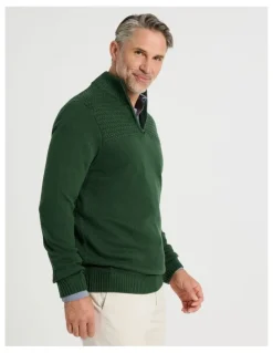 Regatta Half Zip Textured Knit in Sage