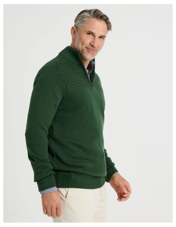 Regatta Half Zip Textured Knit in Sage