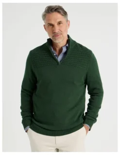 Regatta Half Zip Textured Knit in Sage