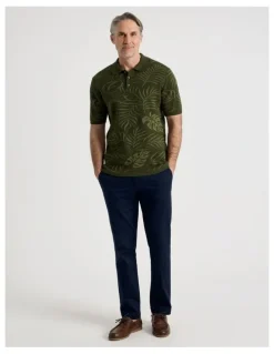 Regatta Jacquard Polo in Khaki Leaf Knit