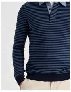 Regatta Knitted Rugby Polo in Navy