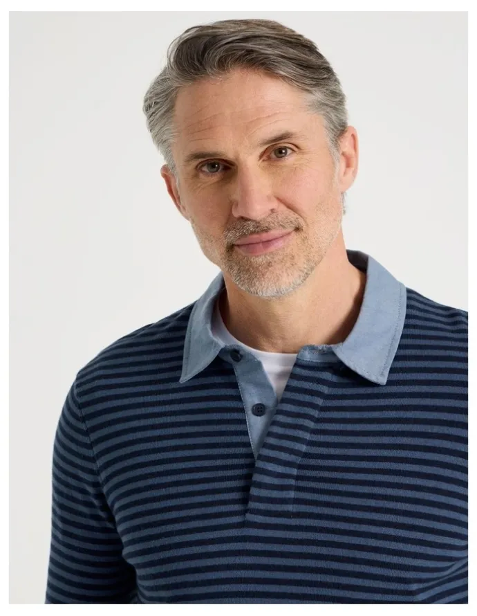 Regatta Knitted Rugby Polo in Navy