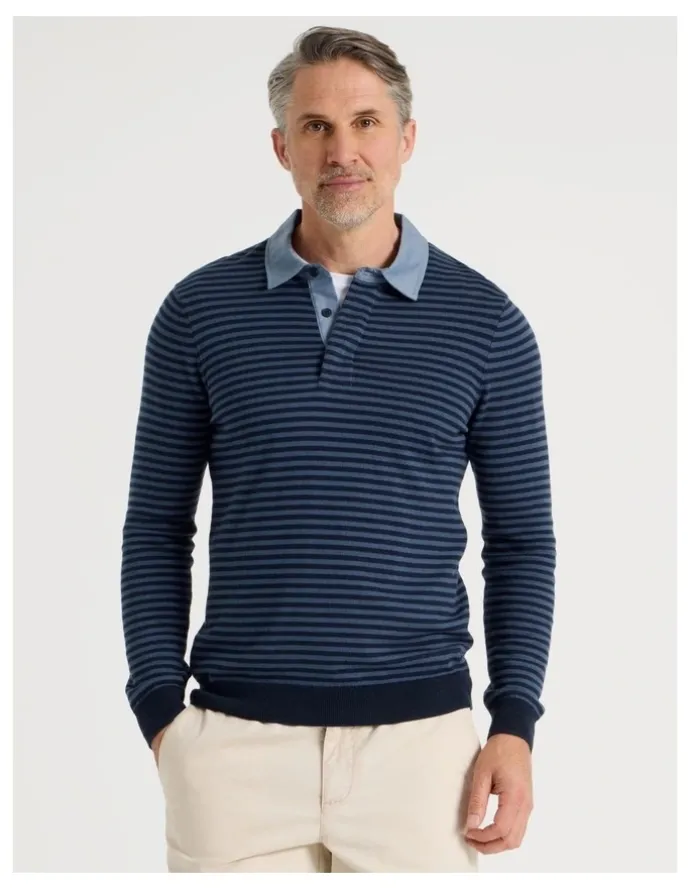Regatta Knitted Rugby Polo in Navy