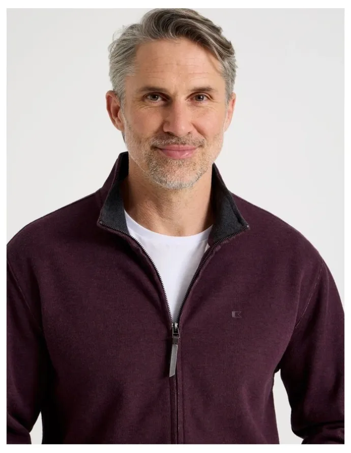 Regatta Long Sleeve Full Zip Sweat Top in Burgundy