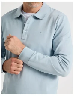 Regatta Long Sleeve Pique Polo in Light Blue