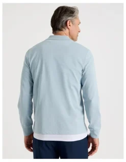 Regatta Long Sleeve Pique Polo in Light Blue