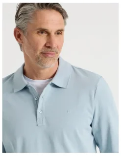 Regatta Long Sleeve Pique Polo in Light Blue