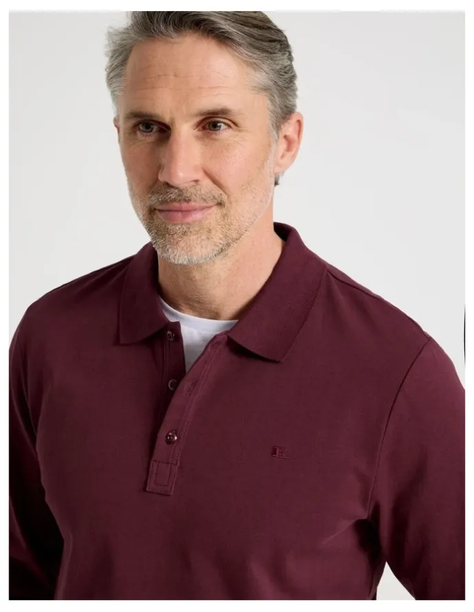 Regatta Long Sleeve Pique Polo in Burgundy