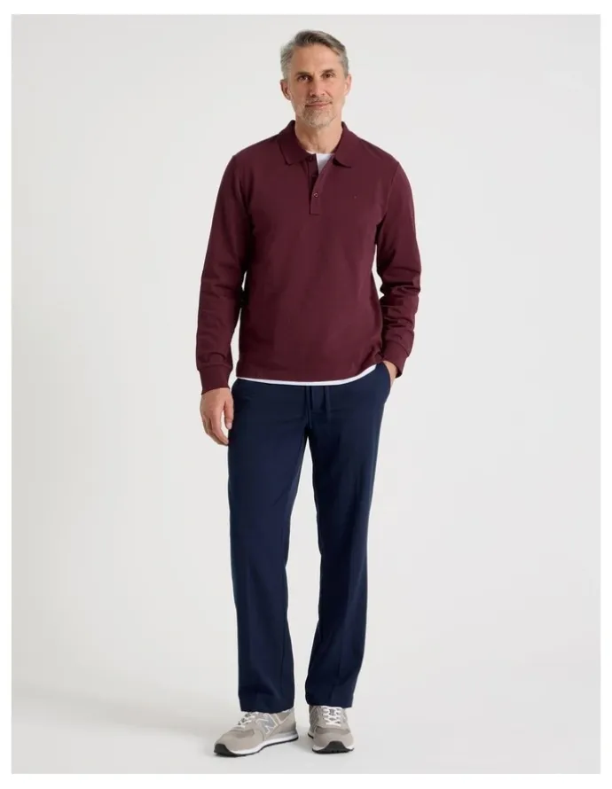 Regatta Long Sleeve Pique Polo in Burgundy