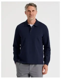 Regatta Long Sleeve Piqu Polo in Navy