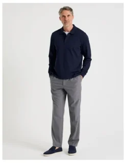Regatta Long Sleeve Piqu Polo in Navy