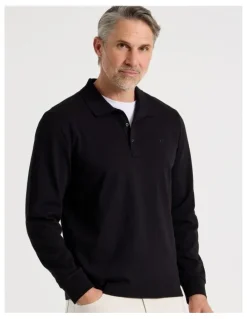 Regatta Long Sleeve Piqu Polo in Black