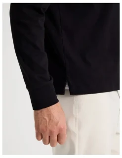 Regatta Long Sleeve Piqu Polo in Black