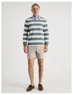 Regatta Long Sleeve Rugby Polo in Sage Stripe