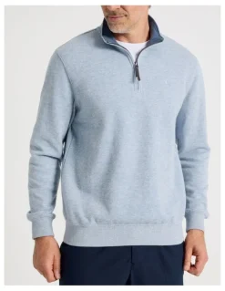 Regatta Long Sleeve 1/4 Zip Sweat Top in Light Blue