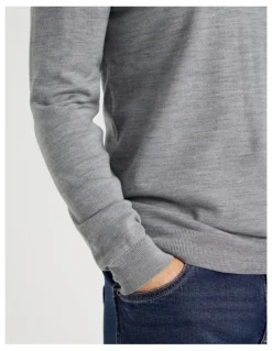 Regatta 100% Merino Wool V-Neck Knit in Grey