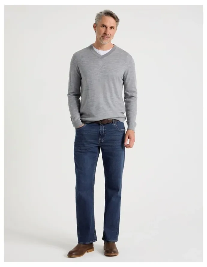 Regatta 100% Merino Wool V-Neck Knit in Grey