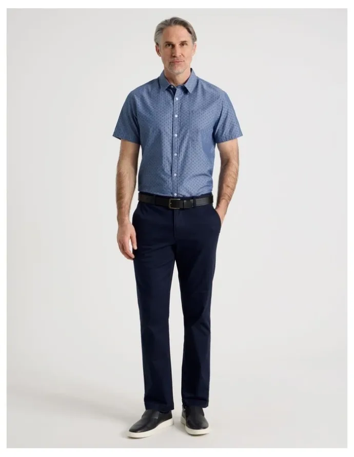 Regatta Micro Print Short Sleeve Shirt in Light Blue
