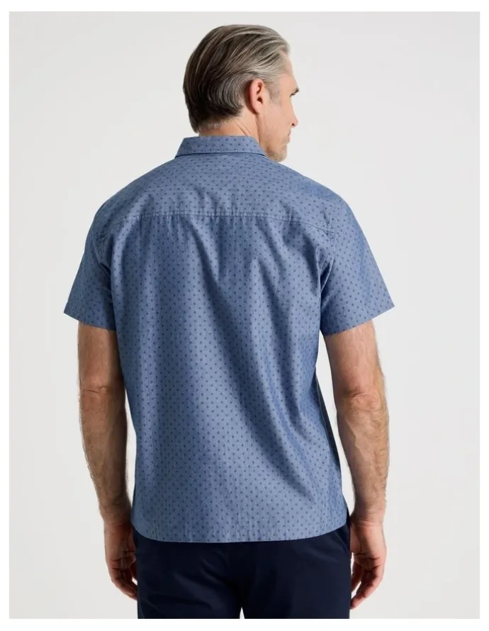 Regatta Micro Print Short Sleeve Shirt in Light Blue