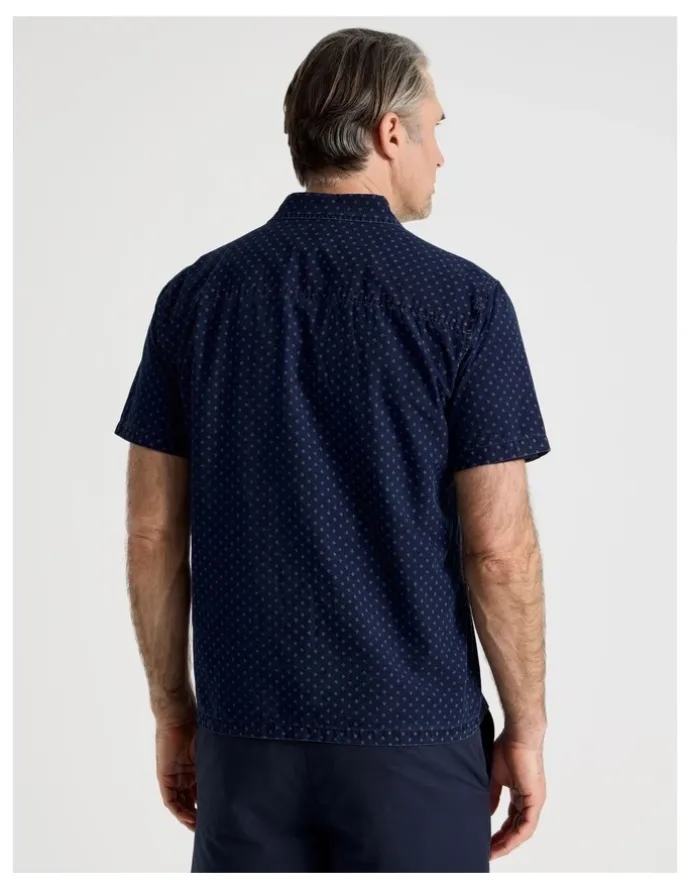 Regatta Micro Print Short Sleeve Shirt in Navy
