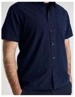 Regatta Micro Print Short Sleeve Shirt in Navy