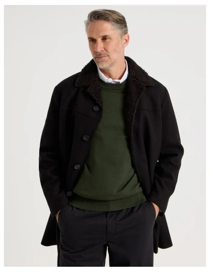 Regatta Sherling Collar Coat in Black