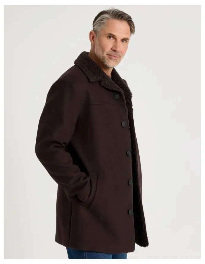 Regatta Sherling Collar Coat in Brown