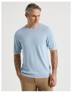 Regatta Short Sleeve Bamboo Cotton T-Shirt with Contrast Tipping in Light Blue