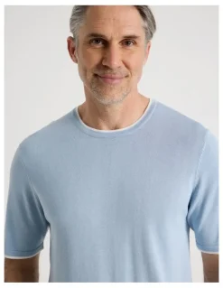 Regatta Short Sleeve Bamboo Cotton T-Shirt with Contrast Tipping in Light Blue