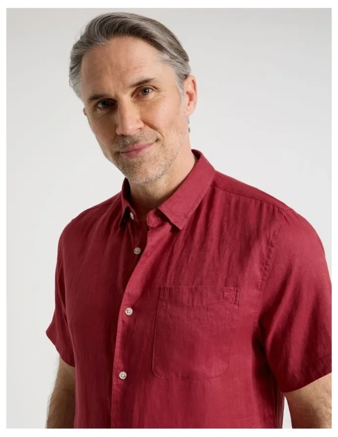Regatta Short Sleeve Linen Shirt in Red
