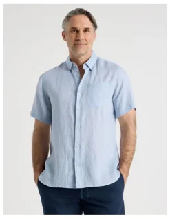 Regatta Short Sleeve Linen Shirt in Light Blue
