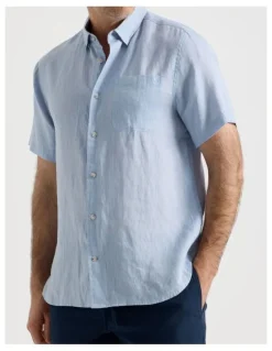 Regatta Short Sleeve Linen Shirt in Light Blue