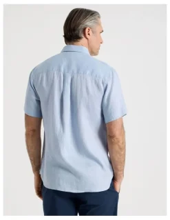 Regatta Short Sleeve Linen Shirt in Light Blue