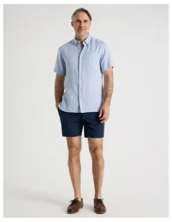 Regatta Short Sleeve Linen Shirt in Light Blue