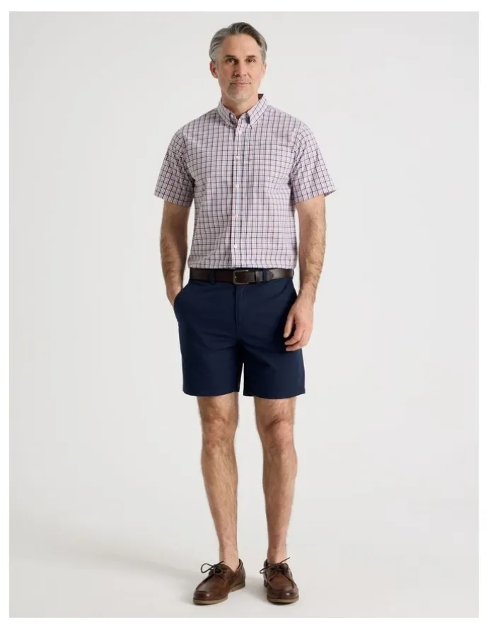 Regatta Short Sleeve Shirt in Coral Check