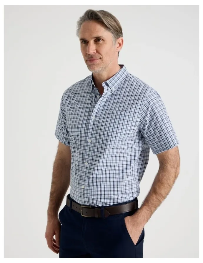 Regatta Short Sleeve Shirt in Blue Check